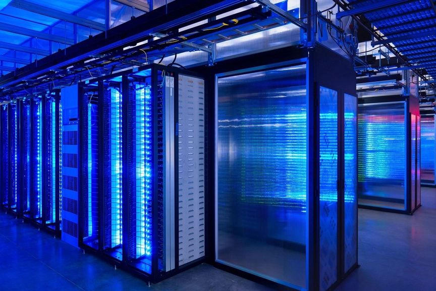 Sala de servidores en un centro de datos